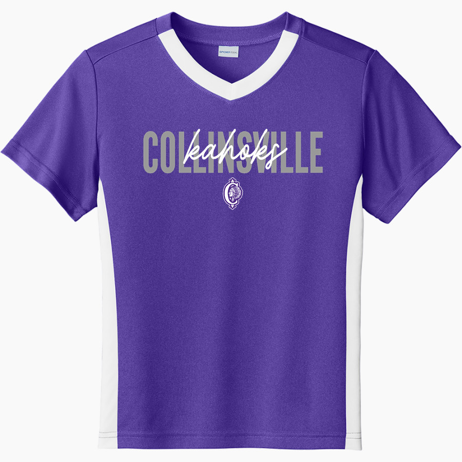 Collinsville Kahoks Sport-Tek Youth Competitor United Short-Sleeve V-Neck Tee