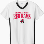 Jamesville DeWitt Red Rams <span class="pdp-name-mascot">Jamesville DeWitt Red Rams or JD Red Rams</span> Sport-Tek Youth Competitor United Short-Sleeve V-Neck Tee Front Thumbnail