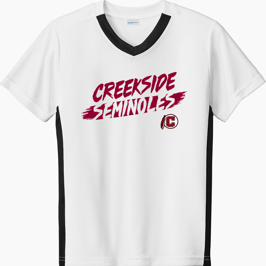 Creekside Seminoles <span class="pdp-name-mascot">Creekside Seminoles</span> Sport-Tek Youth Competitor United Short-Sleeve V-Neck Tee