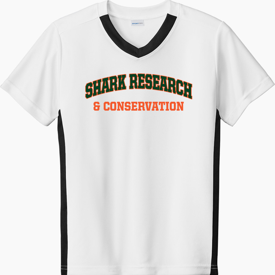 Shark Research & Conservation The Official Online Store Sport-Tek Youth Competitor United Short-Sleeve V-Neck Tee