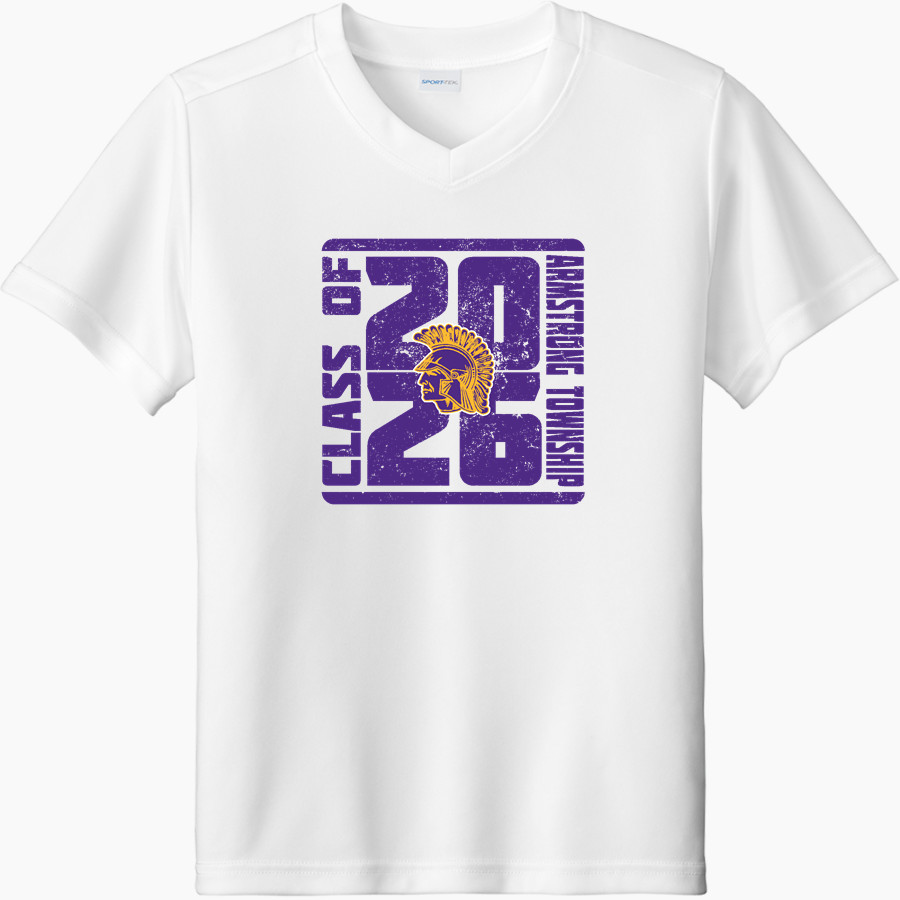 ARMSTRONG TOWNSHIP HIGH SCHOOL TROJANS <span class="pdp-name-mascot">ARMSTRONG TOWNSHIP TROJANS</span> Sport-Tek Youth Competitor United Short-Sleeve V-Neck Tee