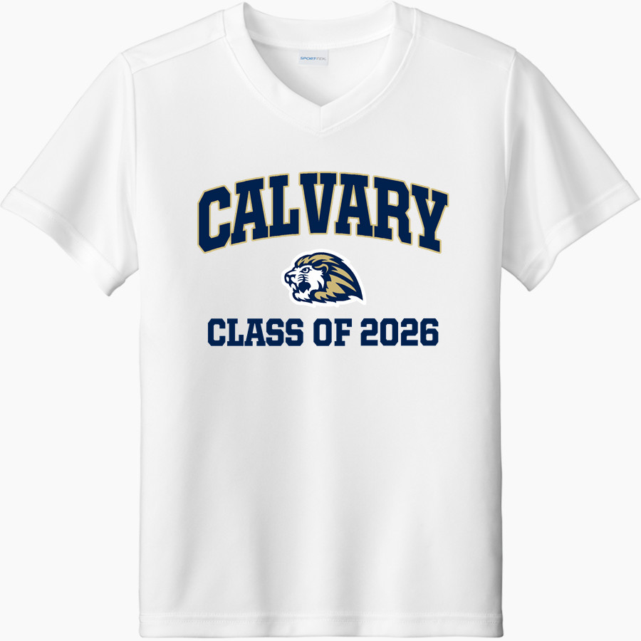 Calvary Lions Sport-Tek Youth Competitor United Short-Sleeve V-Neck Tee