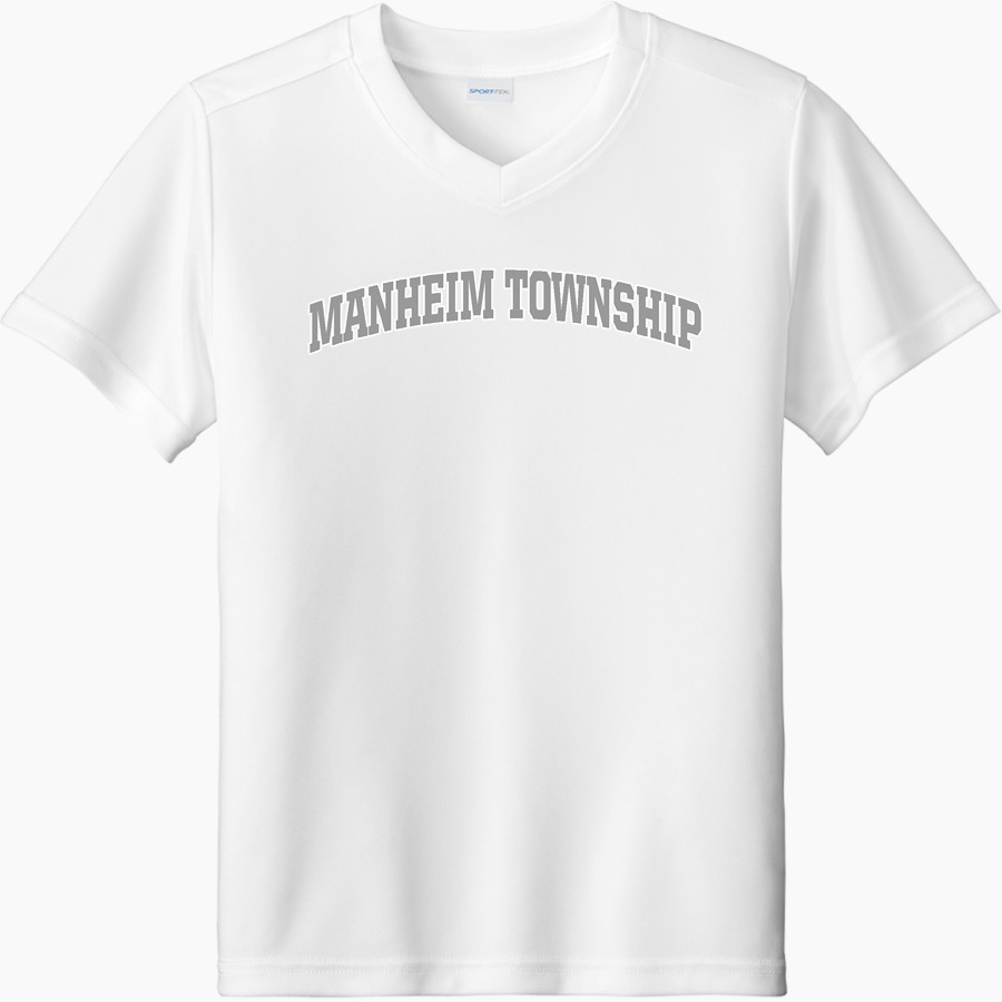 MANHEIM TOWNSHIP HIGH SCHOOL BLUE STREAKS <span class="pdp-name-mascot">MANHEIM TOWNSHIP BLUE STREAKS</span> Sport-Tek Youth Competitor United Short-Sleeve V-Neck Tee