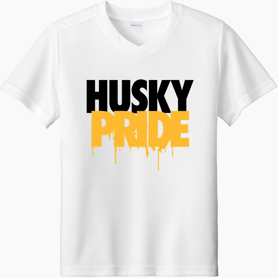HIGHLAND HIGH SCHOOL HUSKIES Sport-Tek Youth Competitor United Short-Sleeve V-Neck Tee