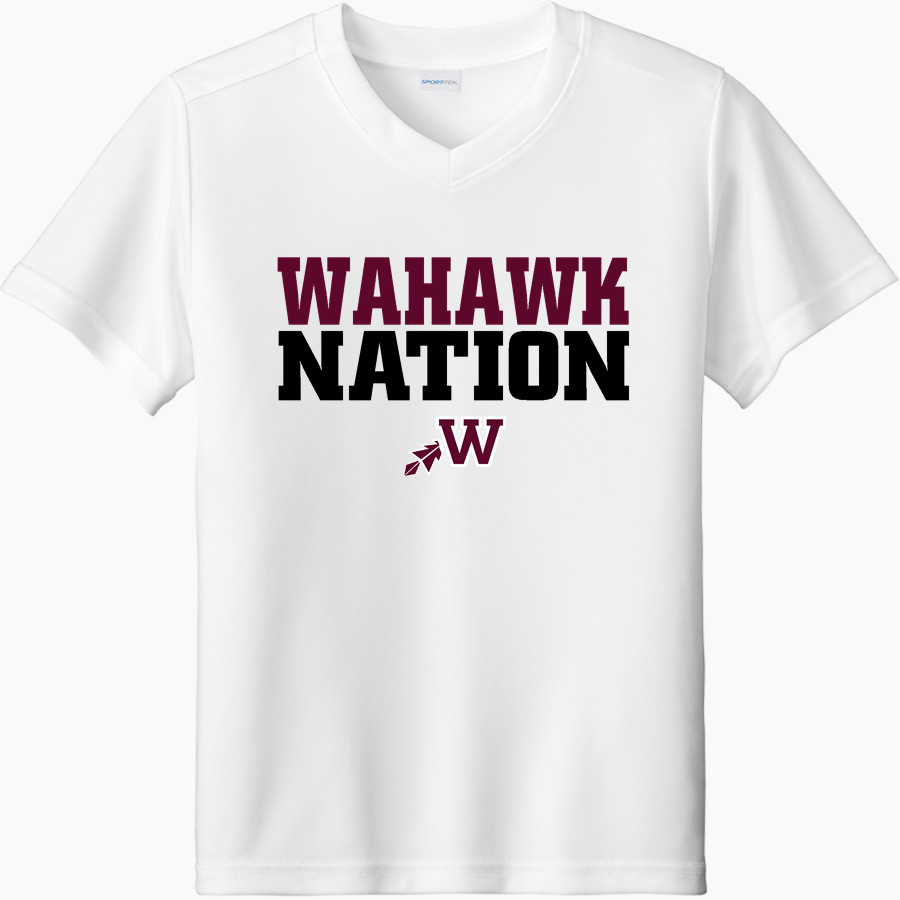 WEST HIGH SCHOOL WAHAWKS <span class="pdp-name-mascot">WEST WAHAWKS</span> Sport-Tek Youth Competitor United Short-Sleeve V-Neck Tee