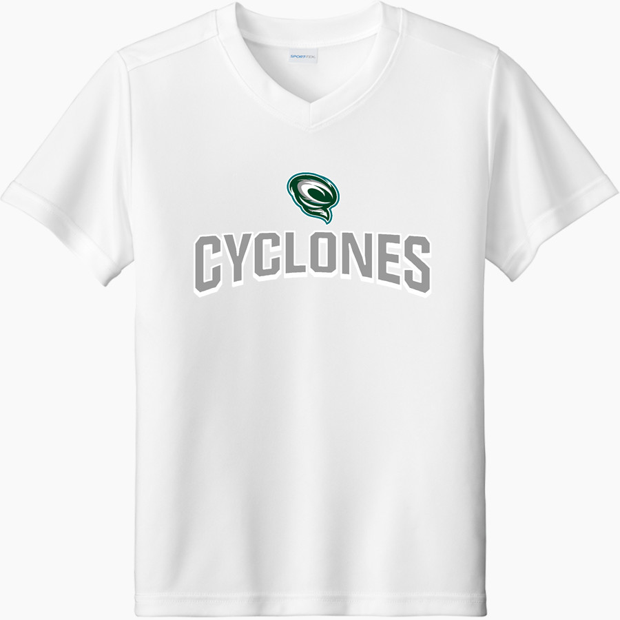 SCTCC Cyclones Online Apparel Store <span class="pdp-name-mascot">St Cloud Cyclones</span> Sport-Tek Youth Competitor United Short-Sleeve V-Neck Tee