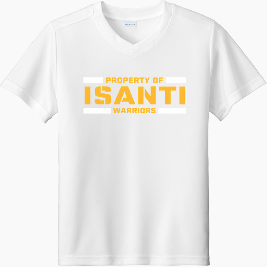 ISANTI HIGH SCHOOL WARRIORS <span class="pdp-name-mascot">SANTEE WARRIORS</span> Sport-Tek Youth Competitor United Short-Sleeve V-Neck Tee