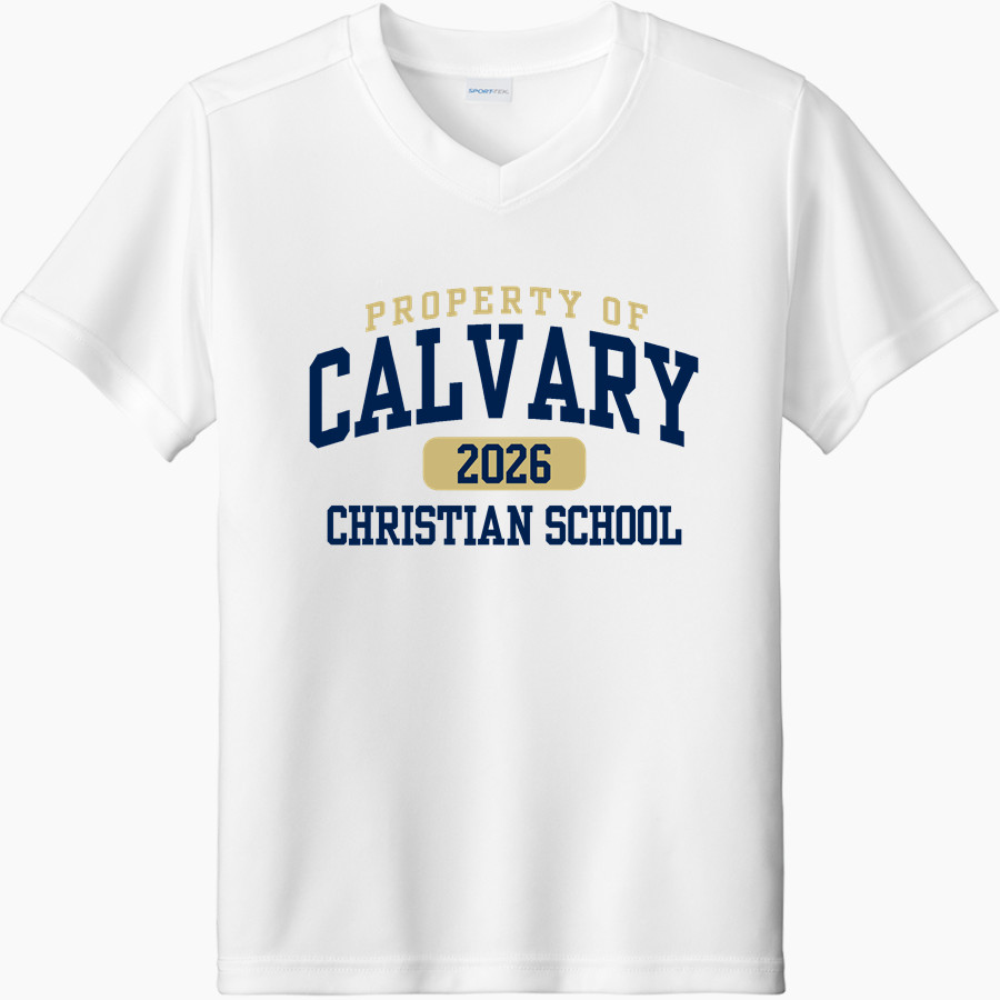 Calvary Lions Sport-Tek Youth Competitor United Short-Sleeve V-Neck Tee