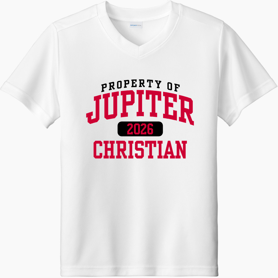 Jupiter Christian Eagles Sport-Tek Youth Competitor United Short-Sleeve V-Neck Tee