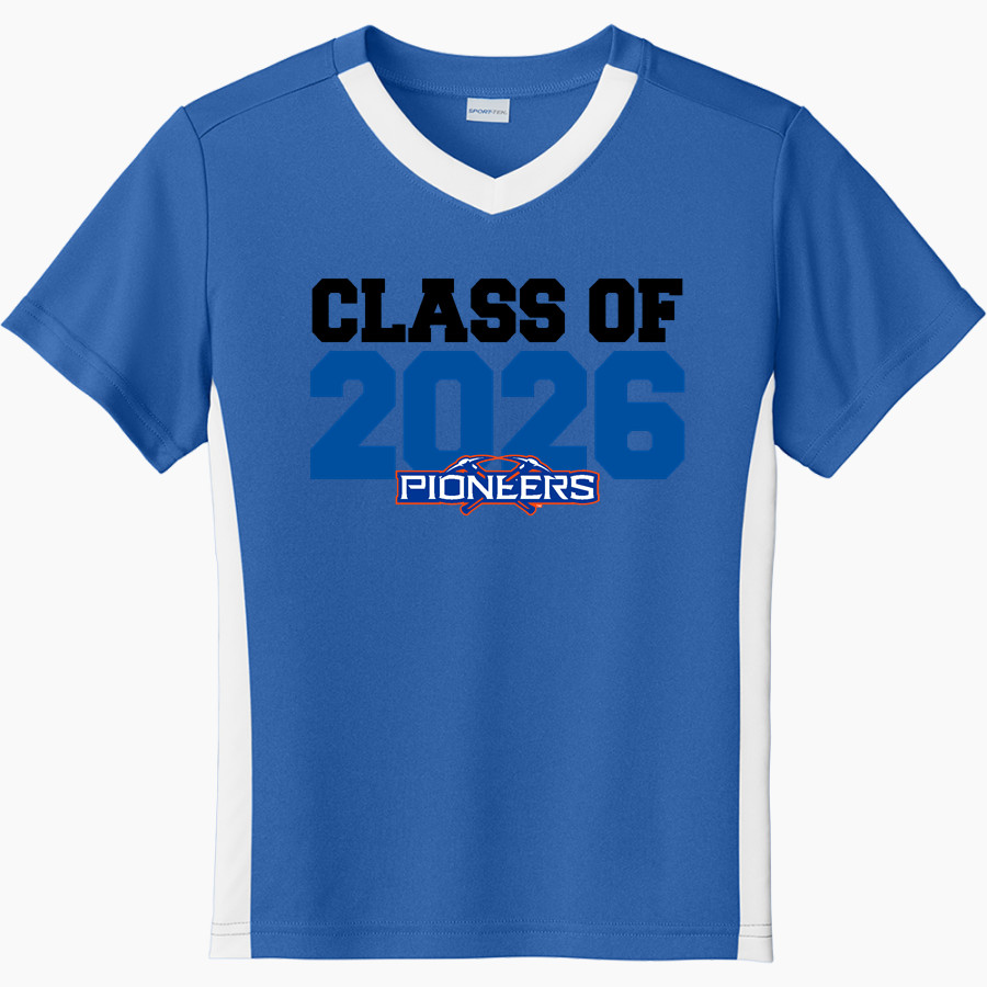 UW-Platteville PIONEERS ONLINE STORE <span class="pdp-name-mascot">UW-Platteville Pioneers</span> Sport-Tek Youth Competitor United Short-Sleeve V-Neck Tee