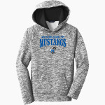 MacArthur Elementary Mustangs <span class="pdp-name-mascot">McArthur Elementary</span> Sport-Tek Youth PosiCharge Electric Heather Fleece Hoodie Front Thumbnail