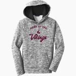HAZEL PARK HIGH SCHOOL VIKINGS Sport-Tek Youth PosiCharge Electric Heather Fleece Hoodie Front Thumbnail