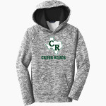 CROSS ROADS HIGH SCHOOL BOBCATS <span class="pdp-name-mascot">CROSS ROADS BOBCATS</span> Sport-Tek Youth PosiCharge Electric Heather Fleece Hoodie Front Thumbnail