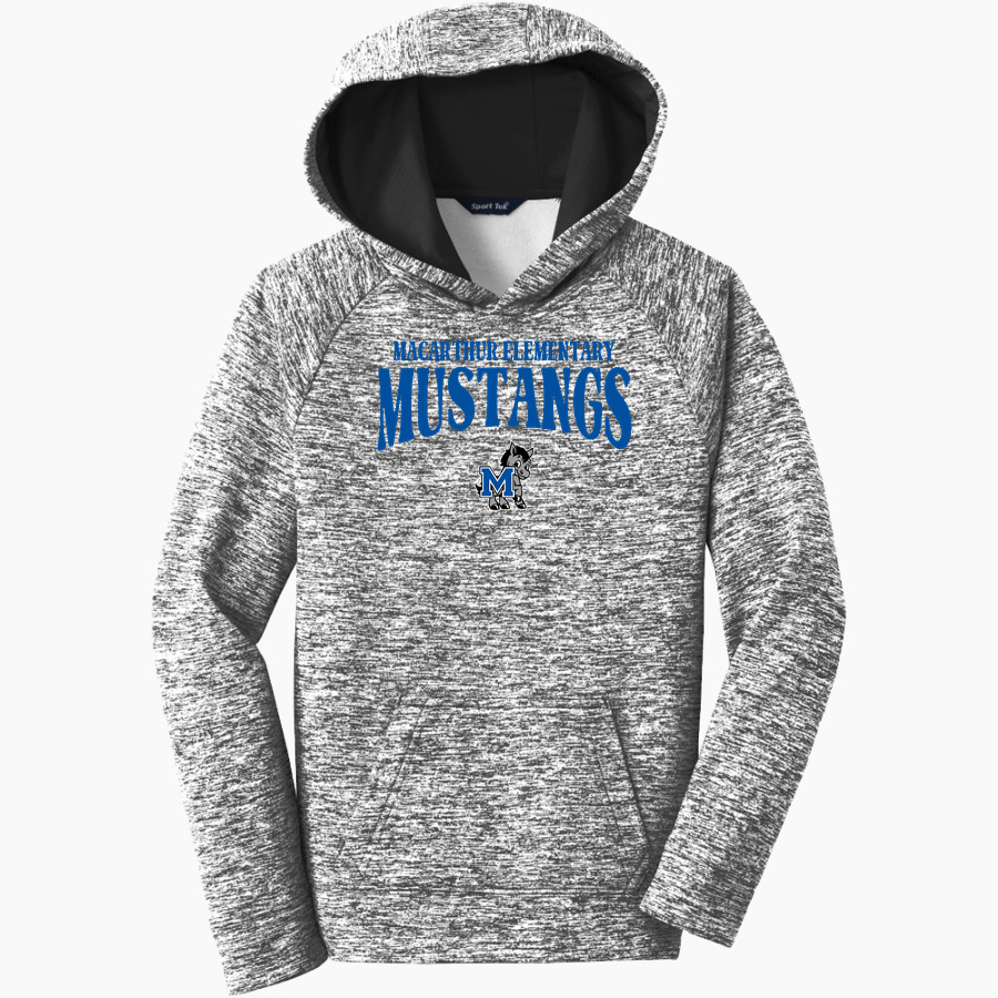 MacArthur Elementary Mustangs <span class="pdp-name-mascot">McArthur Elementary</span> Sport-Tek Youth PosiCharge Electric Heather Fleece Hoodie