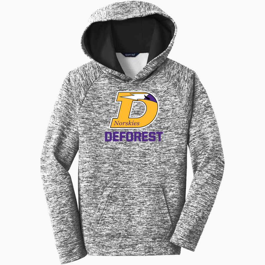 DEFOREST HIGH SCHOOL NORSKIES Sport-Tek Youth PosiCharge Electric Heather Fleece Hoodie