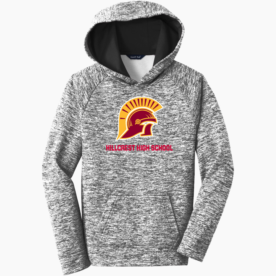 HILLCREST HIGH SCHOOL TROJANS <span class="pdp-name-mascot">Hillcrest High School TROJANS</span> Sport-Tek Youth PosiCharge Electric Heather Fleece Hoodie