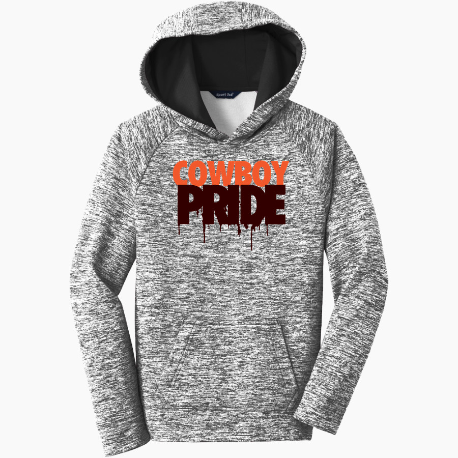 WEST HIGH SCHOOL COWBOYS Sport-Tek Youth PosiCharge Electric Heather Fleece Hoodie