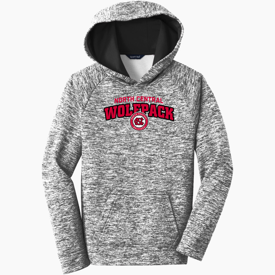 NORTH CENTRAL HIGH SCHOOL Wolfpack <span class="pdp-name-mascot">NORTH CENTRAL INDIANS</span> Sport-Tek Youth PosiCharge Electric Heather Fleece Hoodie
