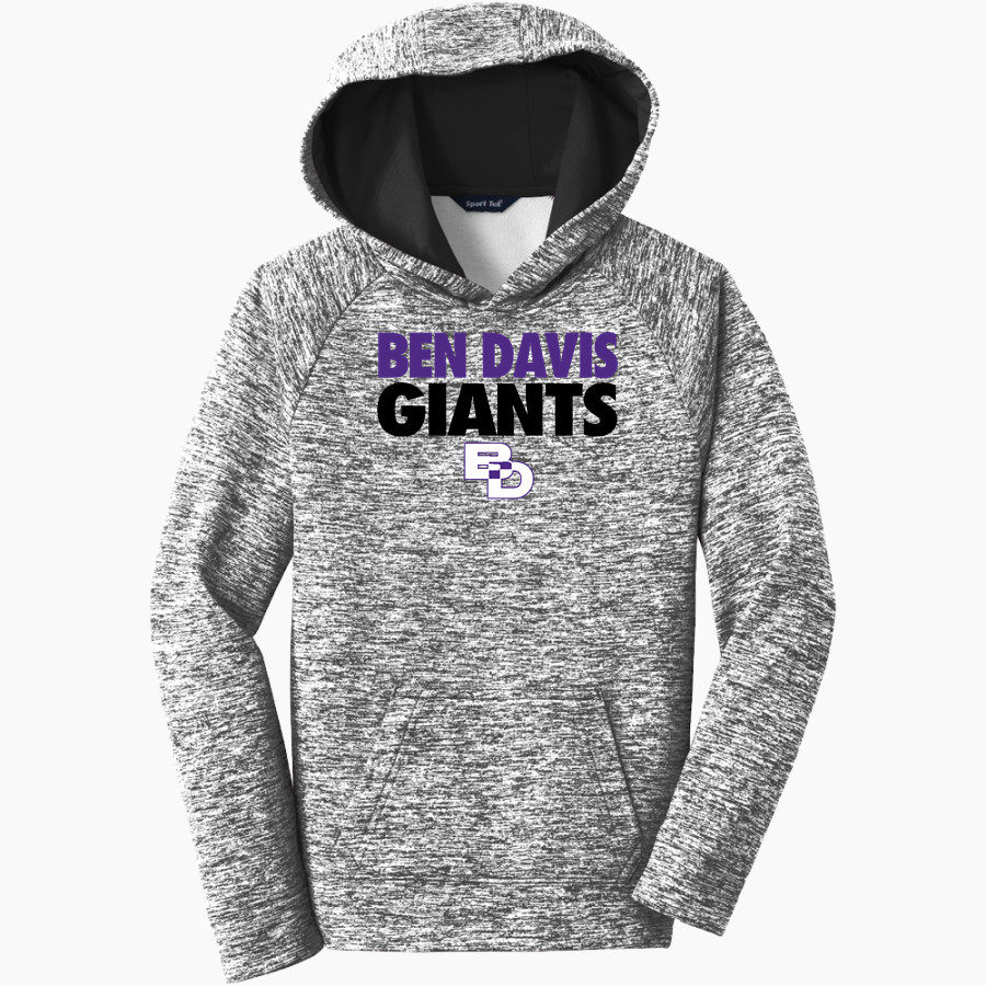 Ben Davis Giants Sport-Tek Youth PosiCharge Electric Heather Fleece Hoodie