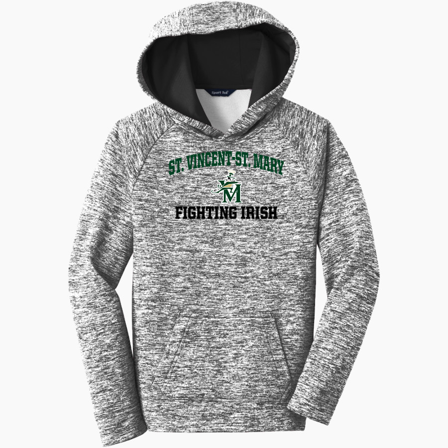 ST. VINCENT-ST. MARY H S FIGHTING IRISH Sport-Tek Youth PosiCharge Electric Heather Fleece Hoodie