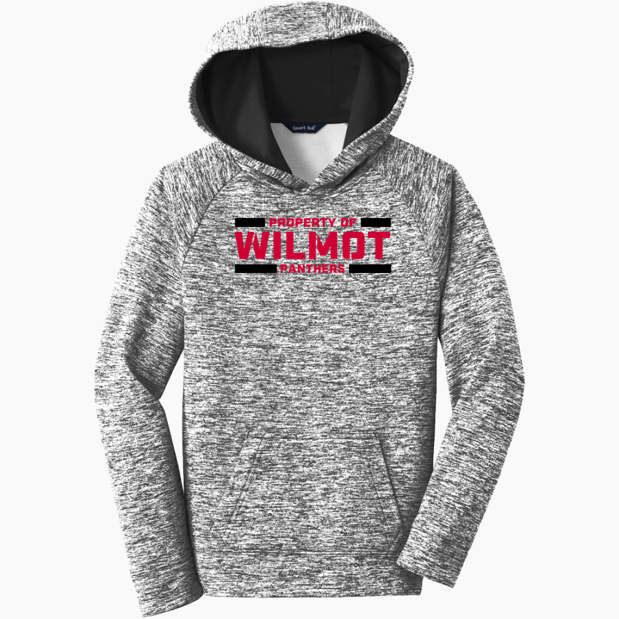 WILMOT UNION HIGH SCHOOL PANTHERS Sport-Tek Youth PosiCharge Electric Heather Fleece Hoodie