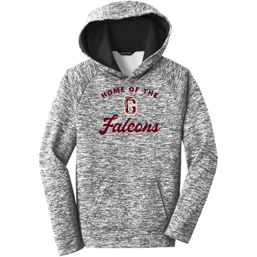 WM E GRADY VOC TECH SCHOOL FALCONS <span class="pdp-name-mascot">GRADY HIGH SCHOOL FALCONS</span> Sport-Tek Youth PosiCharge Electric Heather Fleece Hoodie