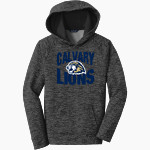 Calvary Lions Sport-Tek Youth PosiCharge Electric Heather Fleece Hoodie Front Thumbnail