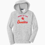 PURCELL MARIAN CAVALIERS official sideline store Sport-Tek Youth PosiCharge Electric Heather Fleece Hoodie Front Thumbnail