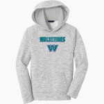 WOODSIDE HIGH SCHOOL WOLVERINES <span class="pdp-name-mascot">WOODSIDE WOLVERINES</span> Sport-Tek Youth PosiCharge Electric Heather Fleece Hoodie Front Thumbnail