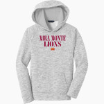 MIRA MONTE LIONS ONLINE STORE Sport-Tek Youth PosiCharge Electric Heather Fleece Hoodie Front Thumbnail
