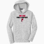FIRST BAPTIST CHRISTIAN SCHOOL KNIGHTS <span class="pdp-name-mascot">FIRST BAPTIST KNIGHTS</span> Sport-Tek Youth PosiCharge Electric Heather Fleece Hoodie Front Thumbnail