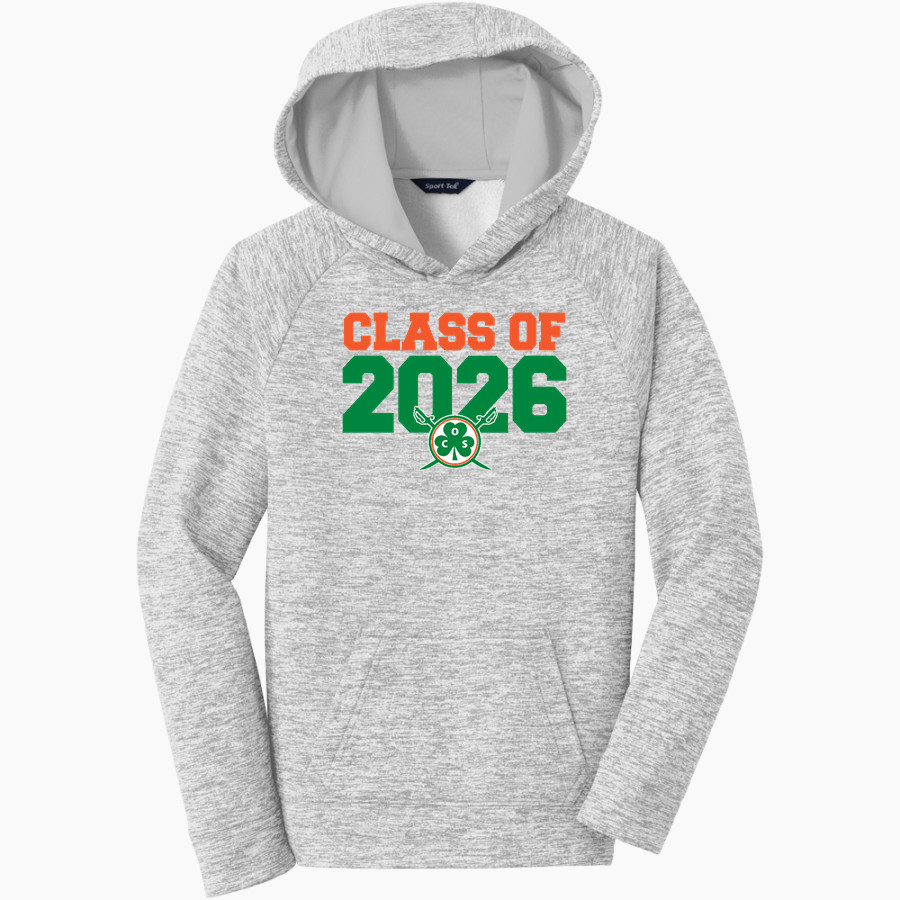 Communion of Saints School Sabres official sideline store Sport-Tek Youth PosiCharge Electric Heather Fleece Hoodie