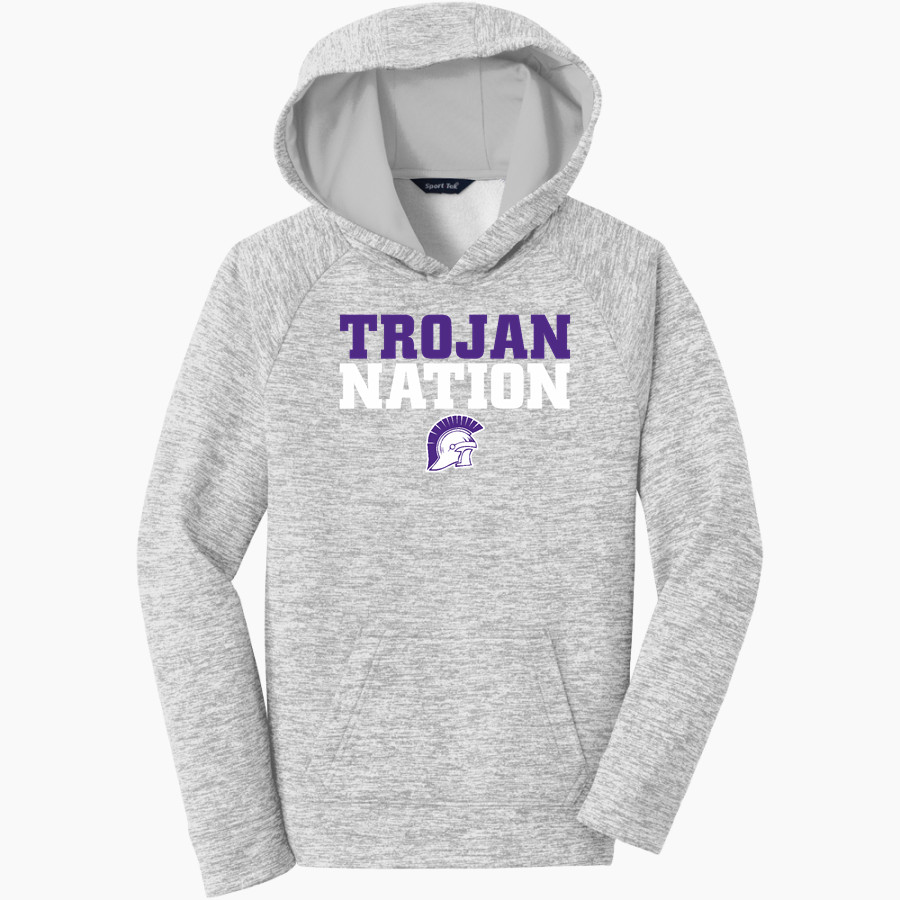 Petaluma Trojans <span class="pdp-name-mascot">Petaluma Trojans</span> Sport-Tek Youth PosiCharge Electric Heather Fleece Hoodie