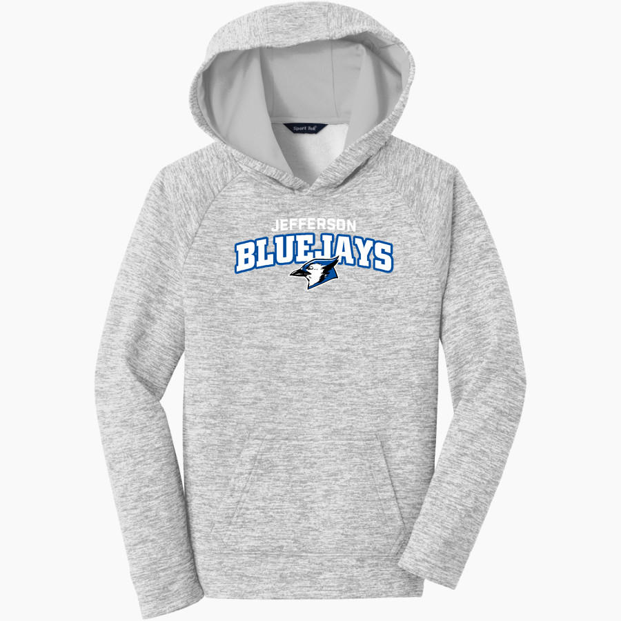 JEFFERSON HIGH SCHOOL BLUEJAYS <span class="pdp-name-mascot">JEFFERSON BLUEJAYS</span> Sport-Tek Youth PosiCharge Electric Heather Fleece Hoodie