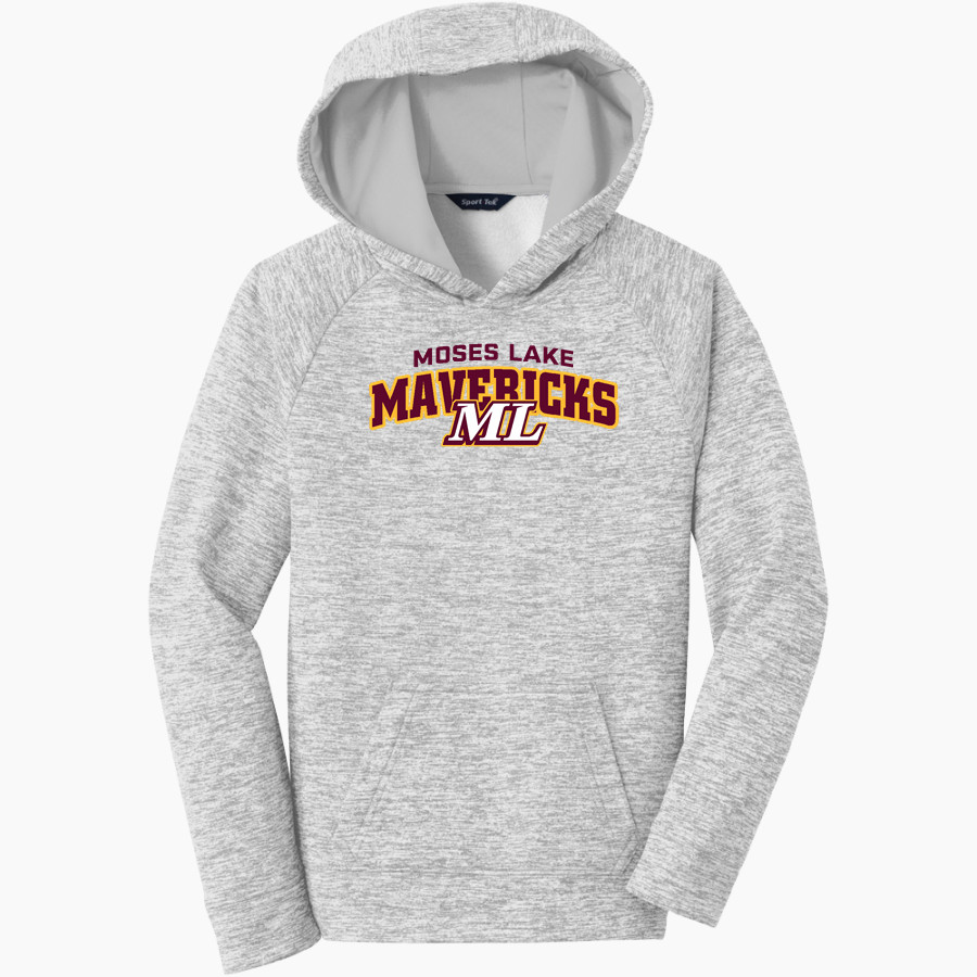 MOSES LAKE HIGH SCHOOL MAVERICKS Sport-Tek Youth PosiCharge Electric Heather Fleece Hoodie