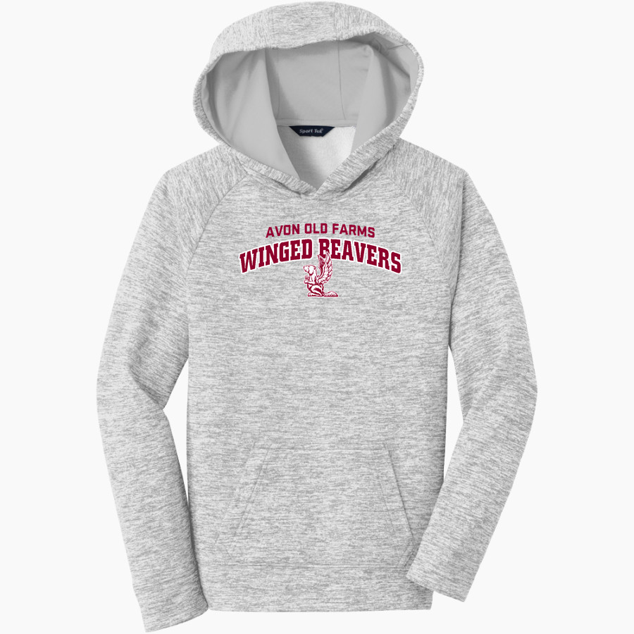 Avon Old Farms Winged Beavers <span class="pdp-name-mascot">Avon Old Farms School Winged Beavers</span> Sport-Tek Youth PosiCharge Electric Heather Fleece Hoodie