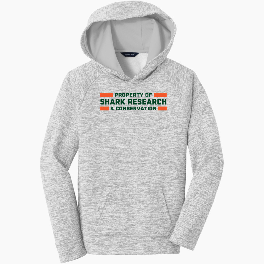 Shark Research & Conservation The Official Online Store <span class="pdp-name-mascot">SRC Sharks</span> Sport-Tek Youth PosiCharge Electric Heather Fleece Hoodie