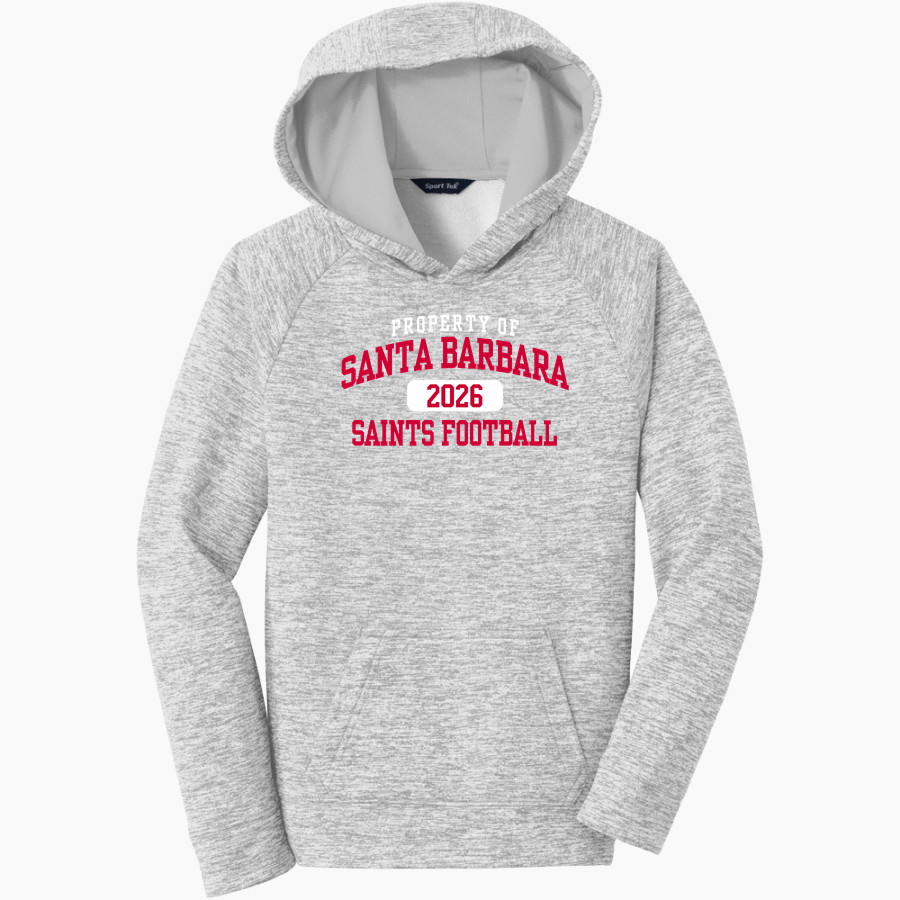 Santa Barbara Saints Football <span class="pdp-name-mascot">Santa Barbara Saints Football</span> Sport-Tek Youth PosiCharge Electric Heather Fleece Hoodie