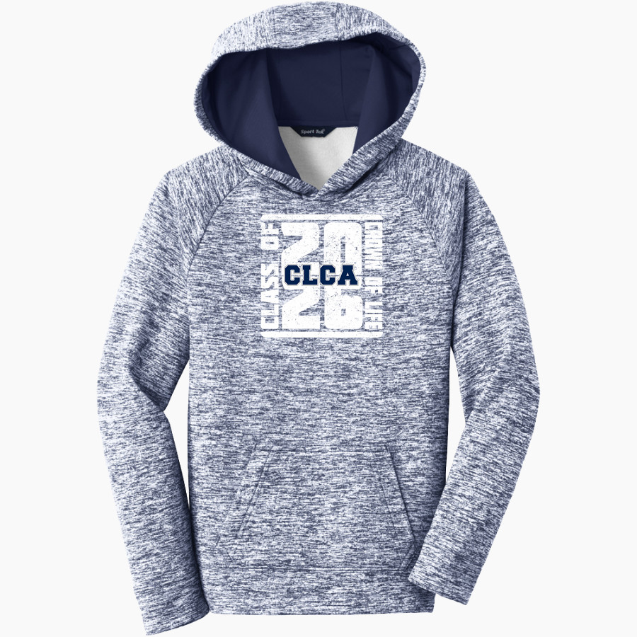Crown of Life Knights <span class="pdp-name-mascot">Crown of Life Christian Academy Knights</span> Sport-Tek Youth PosiCharge Electric Heather Fleece Hoodie