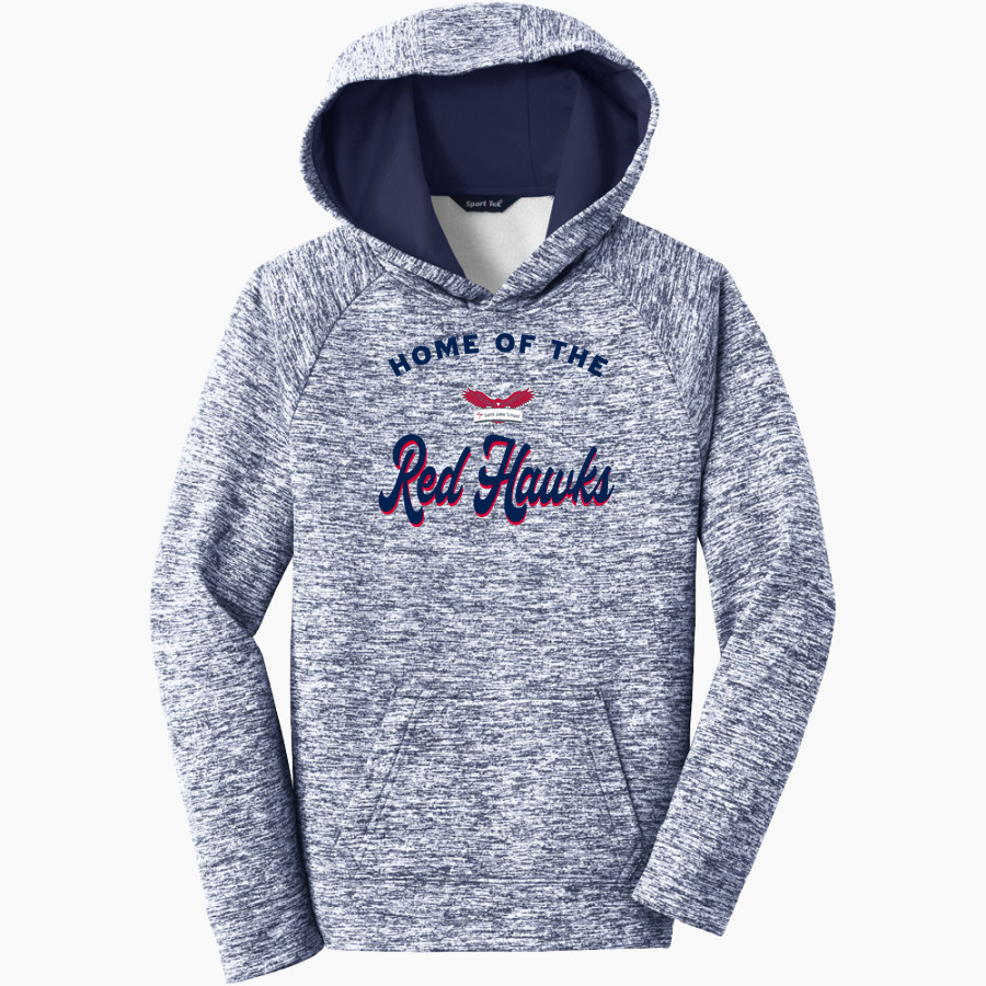 Saint John School Red hawks <span class="pdp-name-mascot">Saint John School Red hawks</span> Sport-Tek Youth PosiCharge Electric Heather Fleece Hoodie