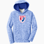 Plainfield Quakers <span class="pdp-name-mascot">Plainfield Quakers</span> Sport-Tek Youth PosiCharge Electric Heather Fleece Hoodie Front Thumbnail