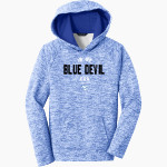 WATER VALLEY HIGH SCHOOL BLUE DEVILS Sport-Tek Youth PosiCharge Electric Heather Fleece Hoodie Front Thumbnail