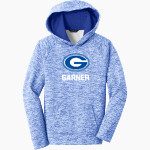 Garner Yearlings <span class="pdp-name-mascot">Garner Yearlings</span> Sport-Tek Youth PosiCharge Electric Heather Fleece Hoodie Front Thumbnail