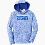 Henry Ford Hawks <span class="pdp-name-mascot">Henry Ford College Hawks</span> Sport-Tek Youth PosiCharge Electric Heather Fleece Hoodie Front Thumbnail