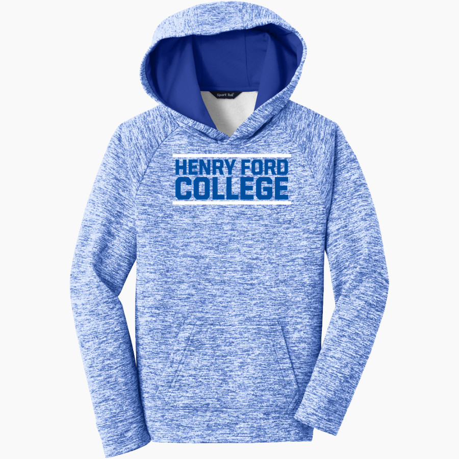 Henry Ford Hawks <span class="pdp-name-mascot">Henry Ford College Hawks</span> Sport-Tek Youth PosiCharge Electric Heather Fleece Hoodie