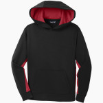 DOVER HIGH SCHOOL LONGHORNS Sport-Tek Youth Sport-Wick Fleece Colorblock Hooded Pullover Front Thumbnail