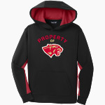 CANEY CREEK HIGH SCHOOL PANTHERS Sport-Tek Youth Sport-Wick Fleece Colorblock Hooded Pullover Front Thumbnail