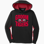 GROOM HIGH SCHOOL TIGERS <span class="pdp-name-mascot">GROOM TIGERS</span> Sport-Tek Youth Sport-Wick Fleece Colorblock Hooded Pullover Front Thumbnail