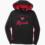 Medora Hornets <span class="pdp-name-mascot">Medora Hornets</span> Sport-Tek Youth Sport-Wick Fleece Colorblock Hooded Pullover Front Thumbnail