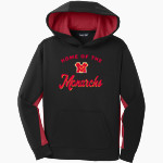 MONTE VISTA HIGH SCHOOL MONARCHS <span class="pdp-name-mascot">MONTE VISTA MONARCHS</span> Sport-Tek Youth Sport-Wick Fleece Colorblock Hooded Pullover Front Thumbnail